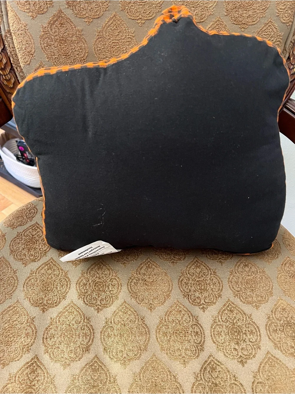 Isaac Mizrahi Halloween Haunted House Pillow - Purple & Orange